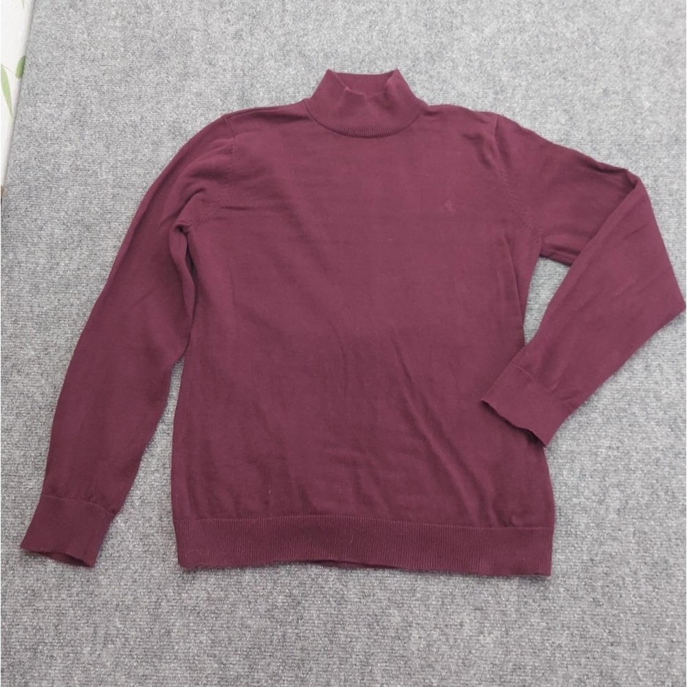 LRL Ralph Lauren Sweater Womens XL Burgundy Wine Mock Neck Pullover Long Sleeve‎